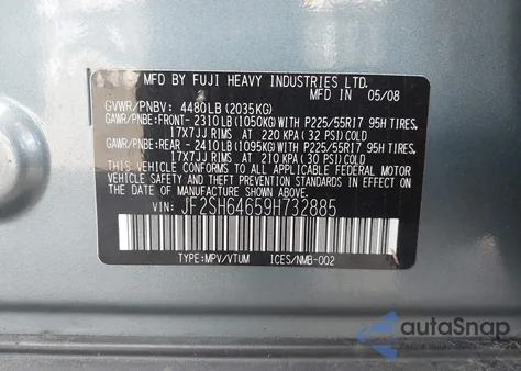 2009 Subaru Forester 2.5X Limited из США, поврежденный, VIN JF2SH64659H732885